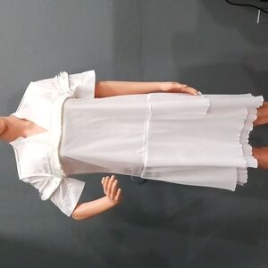 RHIE Tassel Pleated Dress Cotton White Sleeve Size 0